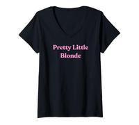 Donna Pretty Little Blonde - Regalo sexy rosa per fidanzata o moglie Maglietta con Collo a V