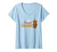 Donna Prevent Wildfires Cute Standing Smokey Bear Maglietta con Collo a V