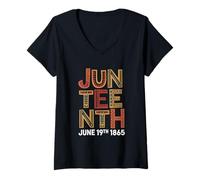 Donna Pride Black History June 1865 Juneteenth Maglietta con Collo a V