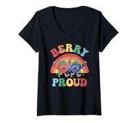 Donna Pride Love Expression Sostieni i tuoi amici fruttati Maglietta con Collo a V