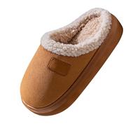 Donna Primavera e Inverno Plus Velluto Caldo Scarpe di Cotone Per La Casa Con Suola Spessa E Suola Morbida Antiscivolo Pantofole Lana D'agnello Scarpe Donna 37, marrone, 40 EU