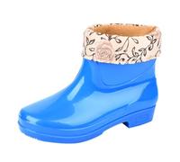 Donna Primavera Estate Autunno e Inverno a Maniche Corte Cotone Rimovibile e Lavabile Outdoor Moda Lavoro Pesca Cucina Antiscivolo Calda Scarpe Stivali Pioggia Spray per Scarpe, Blu, 38.5 EU