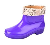 Donna Primavera Estate Autunno e Inverno a Maniche Corte Cotone Rimovibile e Lavabile Outdoor Moda Lavoro Pesca Cucina Antiscivolo Calda Scarpe Stivali Pioggia Spray per Scarpe, Viola, 38 EU