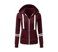Donna Primavera Manica Lunga Felpa Con Cappuccio Cardigan Cerniera Casual Slim Moda Donna Felpa Con Cappuccio Donna, Noi, L