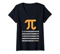 Donna Prime 100 cifre di Pi 67 Nerds Geek Insegnante di Matematica Divertente Maglietta con Collo a V