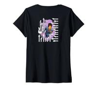 Donna Prince_Purple Rain_074_Back Printed Maglietta con Collo a V