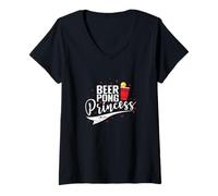 Donna Principessa Beer Pong Maglietta con Collo a V