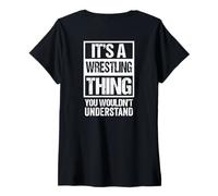 Donna Print on Back It's A Wrestling Thing You Wouldn't Understand Maglietta con Collo a V