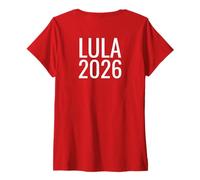 Donna Print on Back Red Red Lula 2026 Maglietta con Collo a V