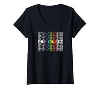 Donna PRO Choice Rainbow Design Maglietta con Collo a V