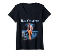 Donna Prodotto ufficiale Ray Charles Jazz Icon, Cross Your Mind Maglietta con Collo a V