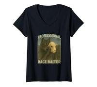 Donna Professional Rage Baiter Funny Gen Z Unhinged novità Meme Maglietta con Collo a V