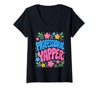 Donna Professional Yapper Funny Sarcastic Humorous Maglietta con Collo a V