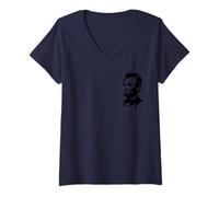 Donna Profilo Piccolo di Abraham Lincoln Maglietta con Collo a V