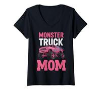 Donna Progettazione grafica di Monster Truck Mom Maglietta con Collo a V