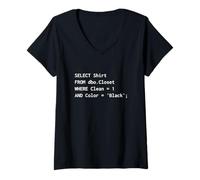 Donna Progettazione SQL Divertente per i programmatori di Database degli analisti di Dati DBA Maglietta con Collo a V