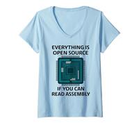 Donna Programmatore Tutto Open Source Se Puoi Leggere Assembly Maglietta con Collo a V