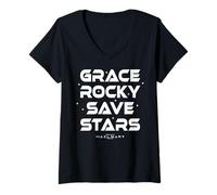 Donna Project Hail Mary Grace Rocky Save Stars Poster Maglietta con Collo a V