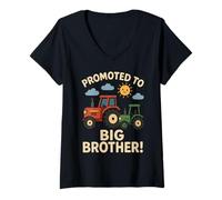 Donna Promosso a Grande Fratello Trattore Tema Annuncio Maglietta con Collo a V