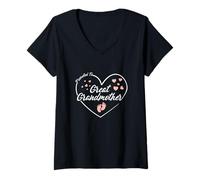 Donna Promosso a Great Grandma Gravidanza Reveal Maglietta con Collo a V