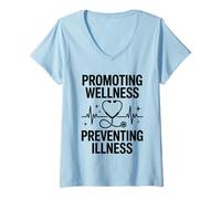 Donna Promuovere il benessere Prevenire la malattia Medicina interna Maglietta con Collo a V