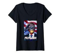 Donna Propaganda - Obey The Leader Maglietta con Collo a V