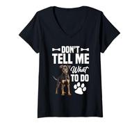 Donna Proprietario del cane Amante dei cuccioli Tell Me Pet Lover Australian Kelpie Maglietta con Collo a V
