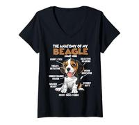 Donna Proprietario del Cane Beagle T Anatomia del Beagle Che Maglietta con Collo a V