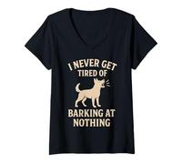 Donna Proprietario del cane Design divertente forte che abbaia comportamento dell'animale domestico Maglietta con Collo a V