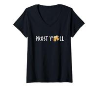 Donna Prost Tutti Voi Salute CIN CIN in Tedesco bevendo Birra Maglietta con Collo a V