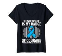 Donna Prostate Cancer Awareness Prostate Cancer Survivor Gifts Maglietta con Collo a V