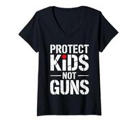 Donna Protect Kids Not Guns Anti Gun Violence Maglietta con Collo a V