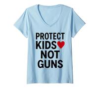 Donna Protect Kids Not Guns Anti Gun Violence Maglietta con Collo a V