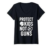 Donna Protect Kids Not Guns Anti Gun Violence Maglietta con Collo a V