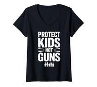 Donna Protect Kids Not Guns Anti Gun Violence Maglietta con Collo a V