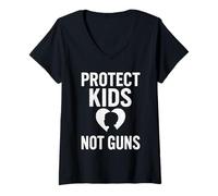 Donna Protect Kids Not Guns Anti Gun Violence Maglietta con Collo a V