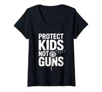 Donna Protect Kids Not Guns Anti Gun Violence Maglietta con Collo a V