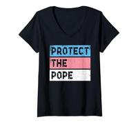 Donna Protect The Pope Brah Pope From America Chicago Pope Leo XIV Maglietta con Collo a V