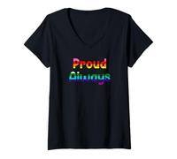 Donna Proud Always Pride Saying Design for Everyday Expression Tee Maglietta con Collo a V