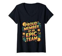 Donna Proud Member of An Epic Team Employee Aprreciation ||- Maglietta con Collo a V