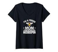 Donna Proud Mom Impressionante Apicoltore Miele Bee Maglietta con Collo a V