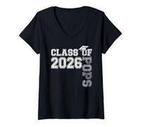 Donna Proud Pops of A 2026 Graduate Senior Pops Grad Graduation Maglietta con Collo a V