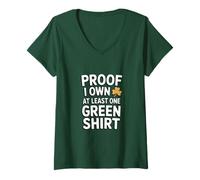 Donna Prova Che possiedo almeno Una Camicia Verde Irish Shamrock Maglietta con Collo a V