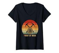 Donna Prova di Lavoro Blockchain Miner Bitcoiner Hash Power Bitcoin Maglietta con Collo a V
