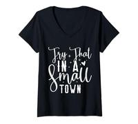 Donna Provalo in Un Piccolo Paese Maglietta con Collo a V