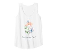 Donna Proverbs 3:5 Trust in The Lord - Women Girls Floral (White) Canotta