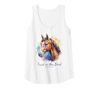 Donna Proverbs 3:5 Trust in The Lord - Women Girls Horse (White) Canotta