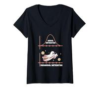 Donna Psicologo Scolastico di distribuzione paranormale Normale Halloween Maglietta con Collo a V