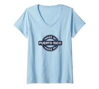 Donna Puerto Rico Home - Made in Puerto Rico Funny Label - Classic Maglietta con Collo a V