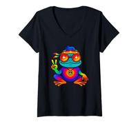 Donna Puerto Rico's Adorable Coqui Frog Lovers Design Maglietta con Collo a V